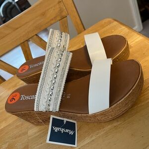 NEW Toscanella Italy Handmade Wedge Summer Beach Sandals 9.5